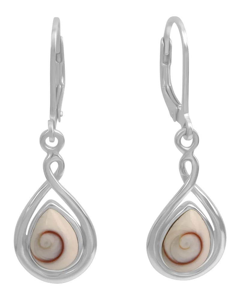 ZEEme Pearls Ohrringe Silber 925 rhodiniert mit weißer Muschel 35mm lang Silber