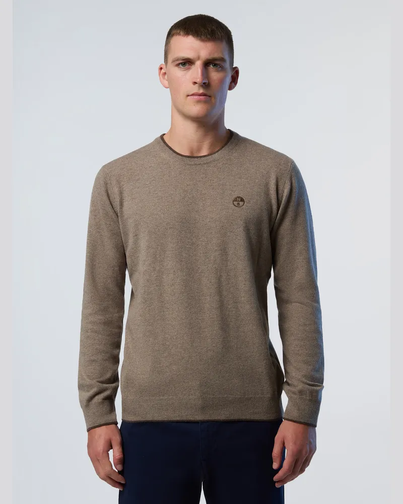 North Sails Pullover Rundhalsausschnitt mit gesticktem Logo Grau
