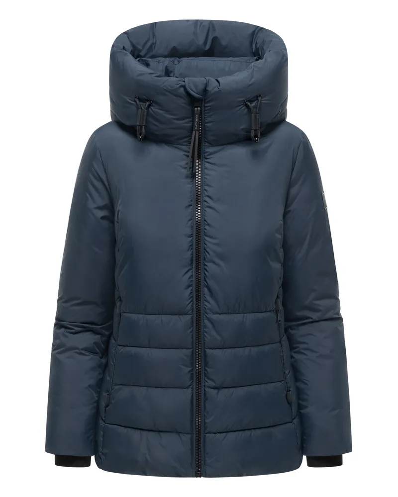 NAVAHOO Damen Winter Steppjacke Waldengel mit Kapuze Blau