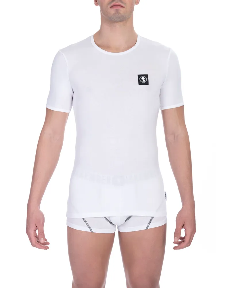 Bikkembergs Weißes Baumwoll-T-Shirt Weiß