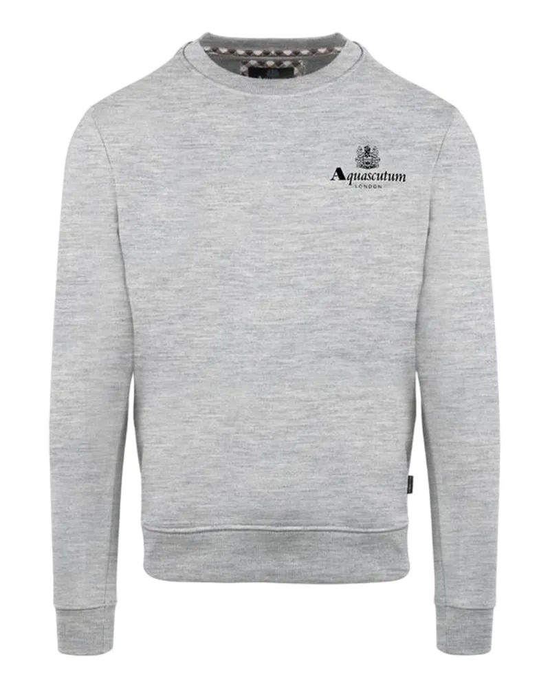 Aquascutum Sweatshirt für Herren, Rundhalsausschnitt, Langärmlig (Grau Grau