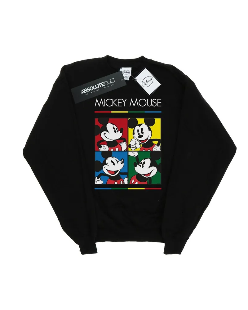 Disney Mickey Mouse Square Colour" Sweatshirt für Damen (Schwarz Schwarz