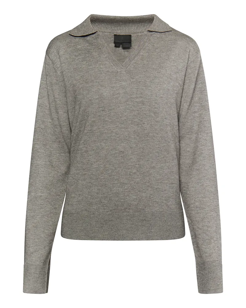 DreiMaster Strickpullover Damen Grau Melange Grau
