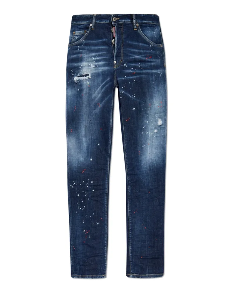 Dsquared2 Navy Blue Cool Guy Jeans Farbspritzer-design Blau