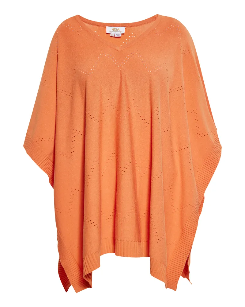 Usha Poncho Damen Aprikose Pfirsich