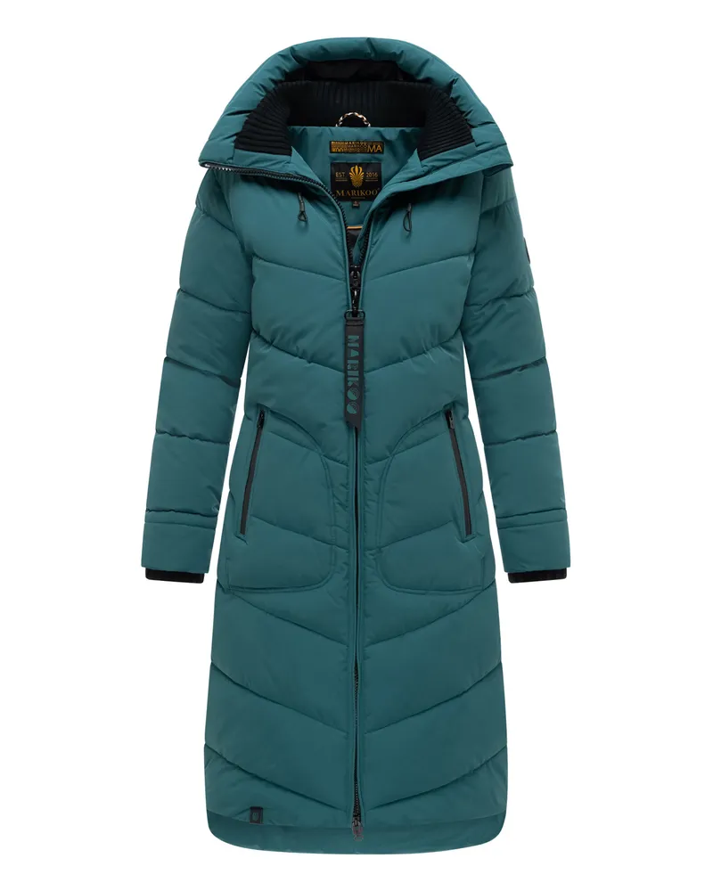 Marikoo Damen Winterjacke Benikoo mit Kapuze & Rippkragen – warm, elegant & funktional Grün