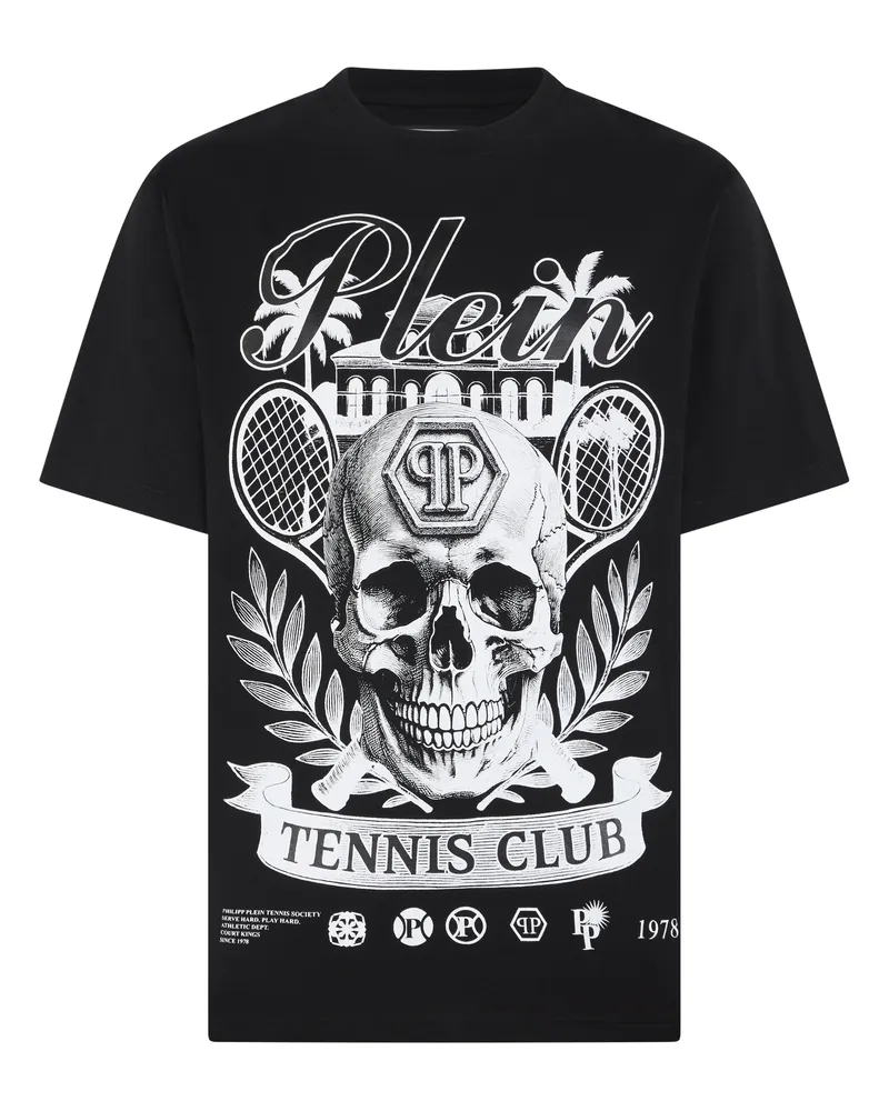 Philipp Plein Kurzarm-Rundhals-T-Shirt Skull Schwarz