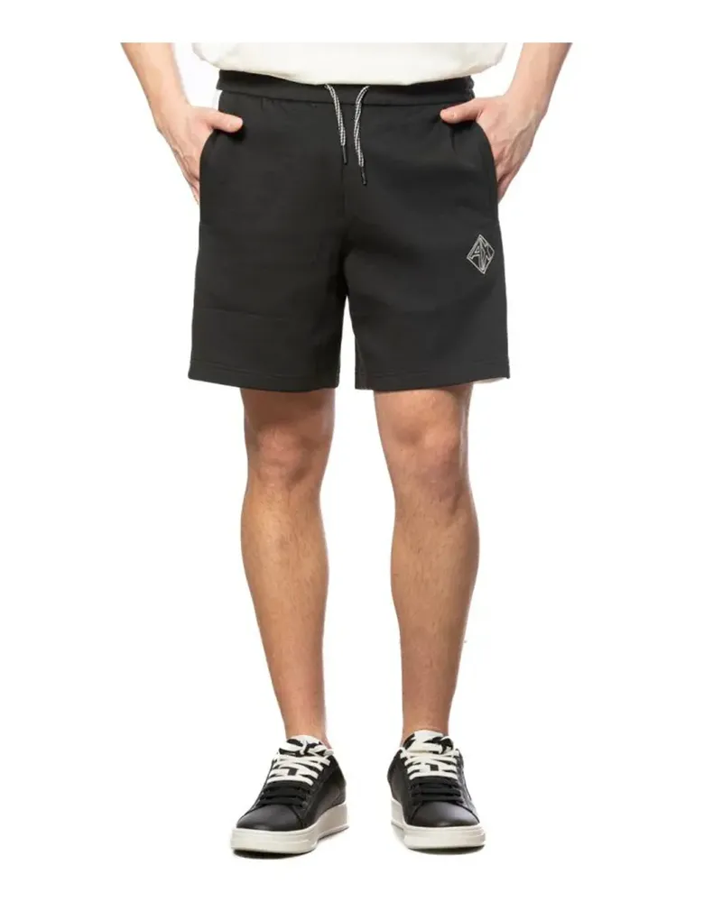 Armani Exchange Herren-Shorts mit Diamantmuster - Schwarz Schwarz