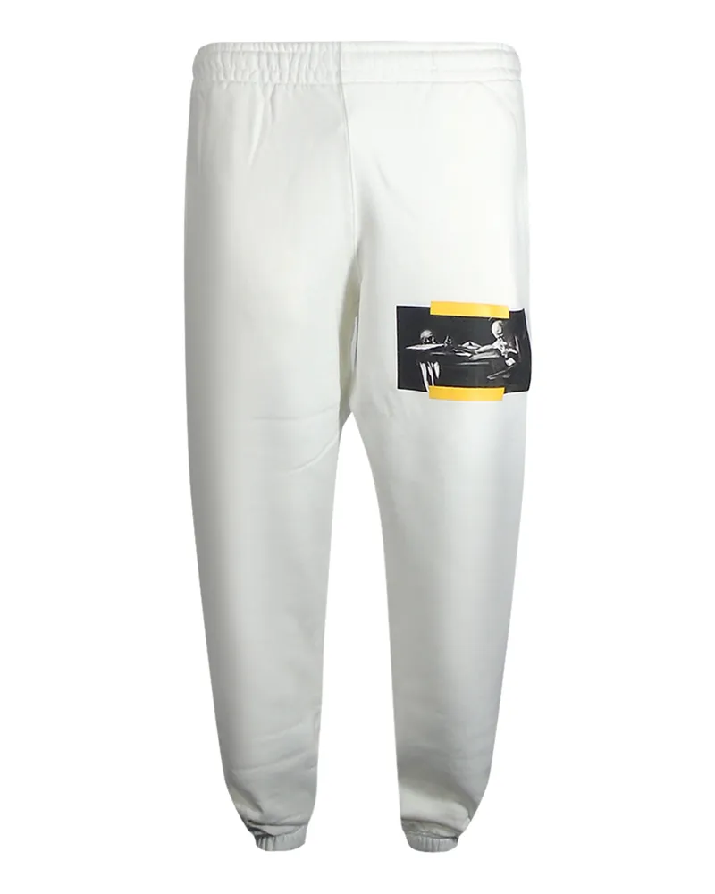 OFF-WHITE Caravaggio Painting Shorten Logo Weiße Jogginghose Weiß