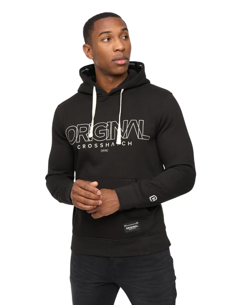 CrossHatch Carrimoore" Kapuzenpullover für Herren (Schwarz Schwarz