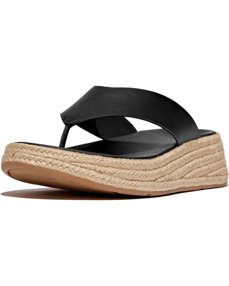FitFlop F-Mode Zehentrenner Leder Herren Schwarz Clogs Schwarz