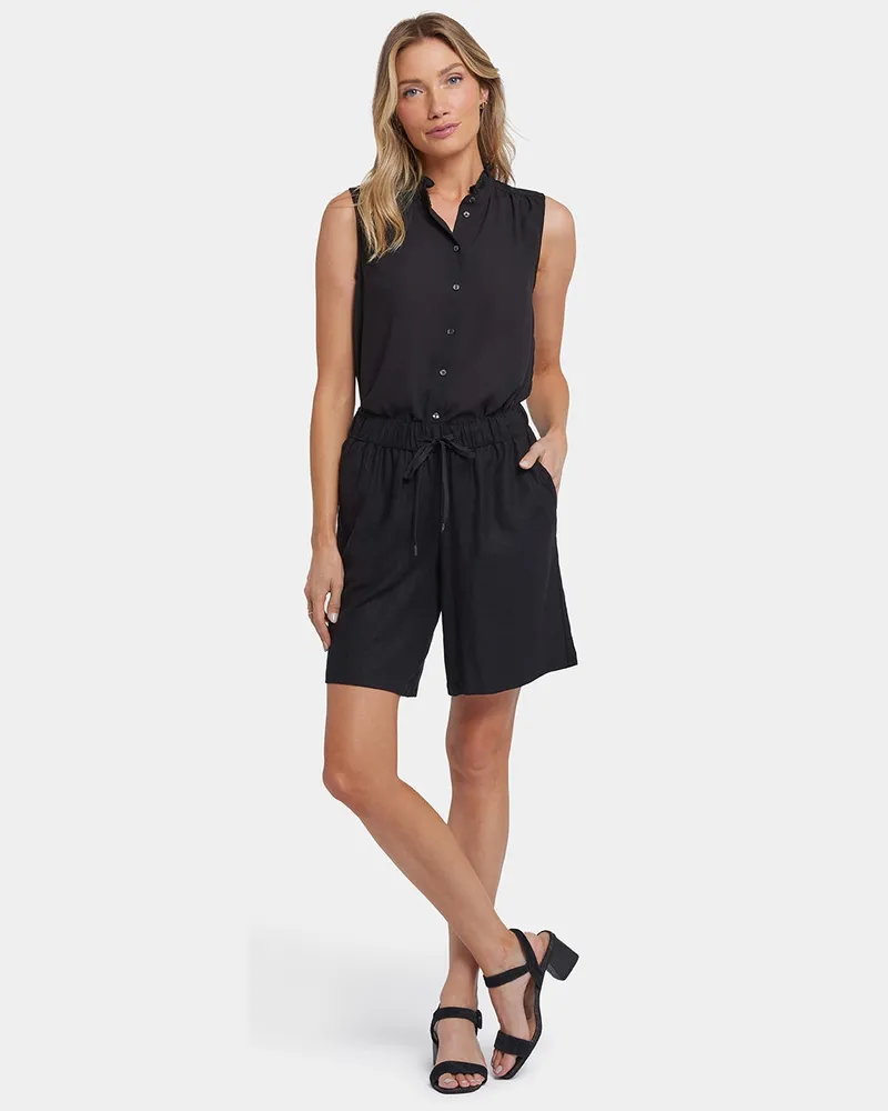 NYDJ not your daughter's Jeans  Bermuda-Shorts aus Stretch-Leinen - Schwarz Schwarz