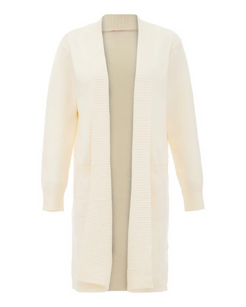 DreiMaster Strickjacke Frauen Wollweiß Wollweiß