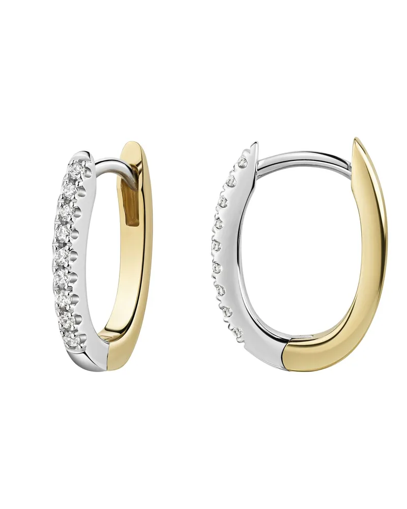 ZEEme Basic Klappcreolen 925/- Sterling Silber rhodiniert und vergoldet Zirkonia Mehrfarbig