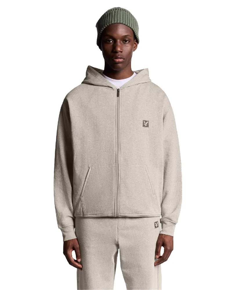 Lyle & Scott Hoodie mit durchgehendem Reißverschluss für Herren, Für die Freizeit (Beige Beige