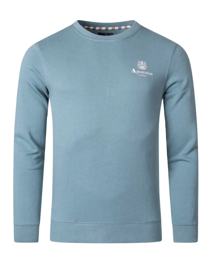 Aquascutum Active - Blaues Sweatshirt mit kleinem Logo Blau