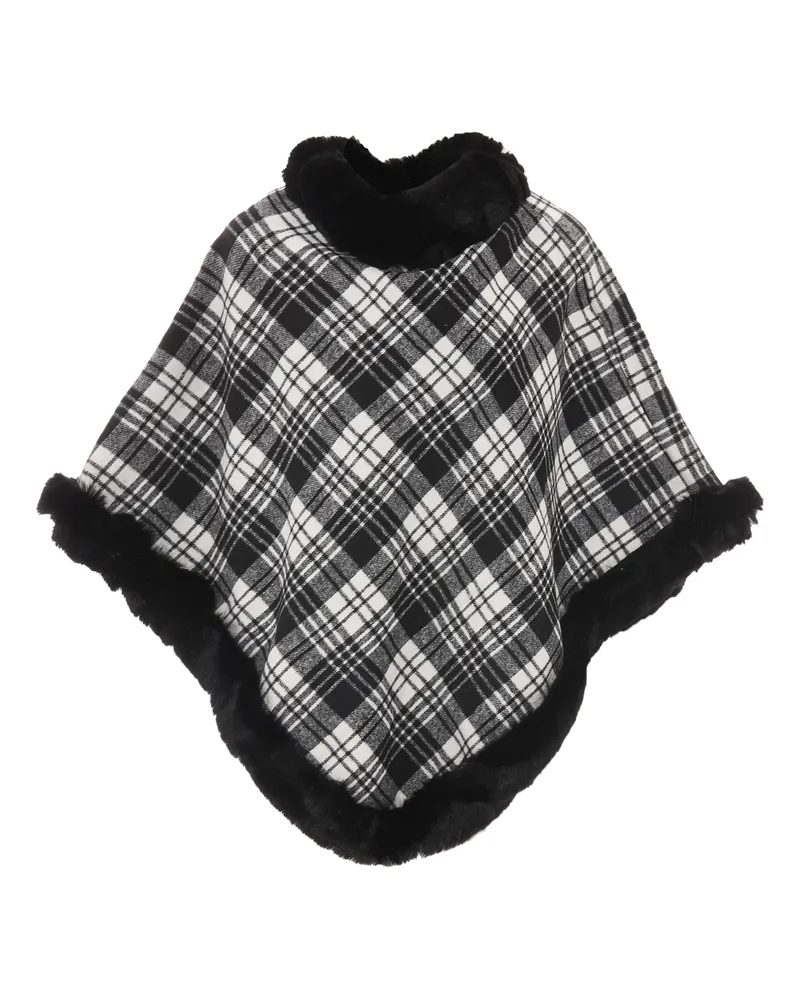 Usha Poncho Frauen wollweiß schwarz Weiß