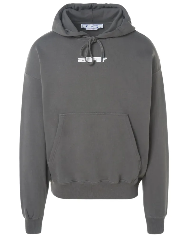 OFF-WHITE Teddy Arrow Skate Fit Stahlgrauer Kapuzenpullover Grau