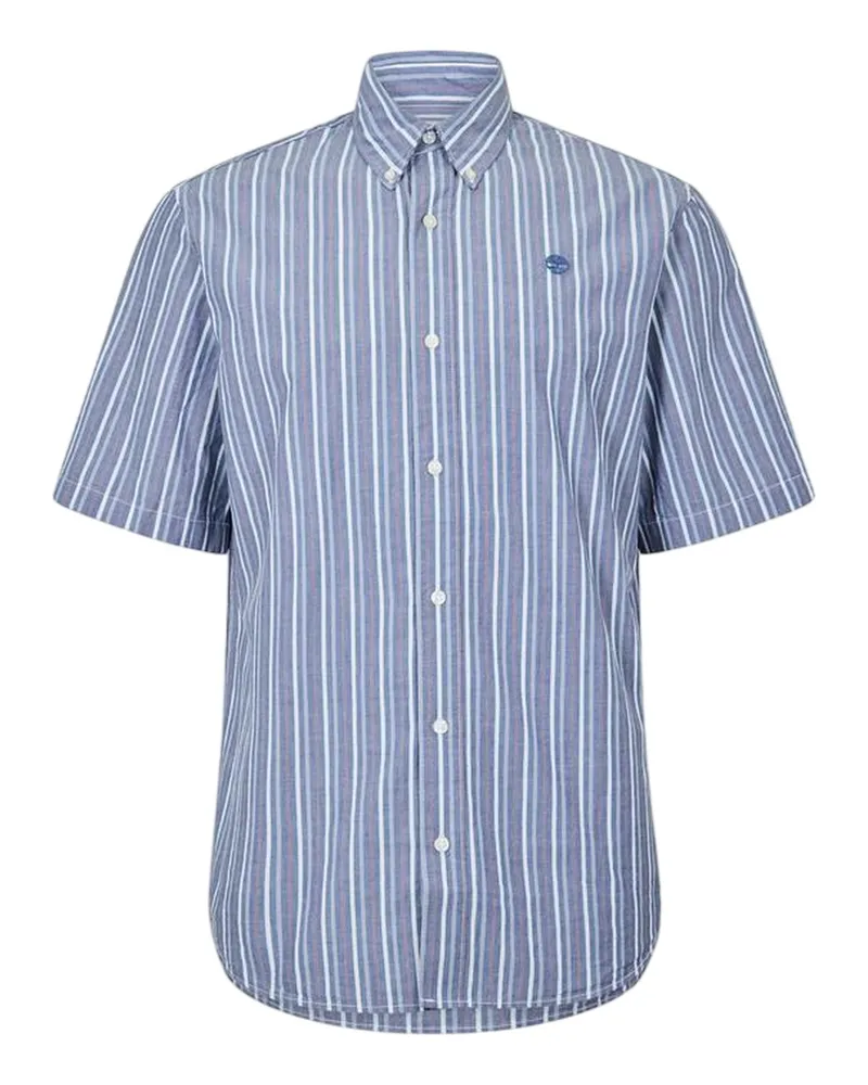 Timberland Button-Down-Hemd für Herren, kurzärmlig (Dunkles Jeansblau Blau