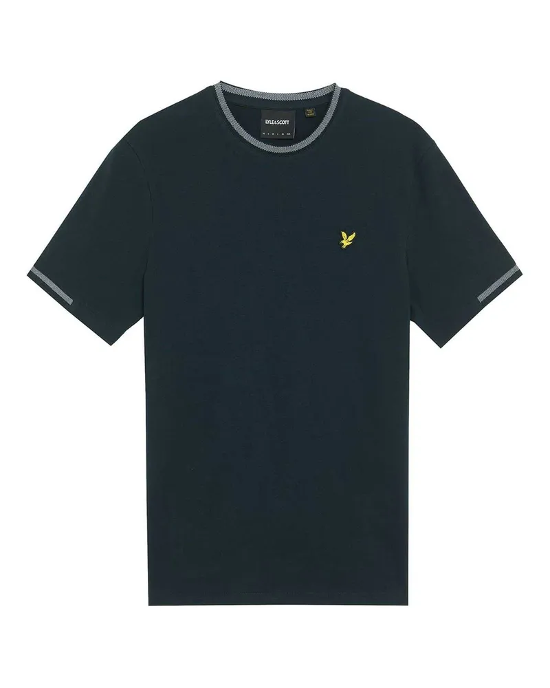 Lyle & Scott T-Shirt für Herren, Mit kontrastfarbenen Streifen, klein gemustert (Dunkel-Marineblau Marineblau