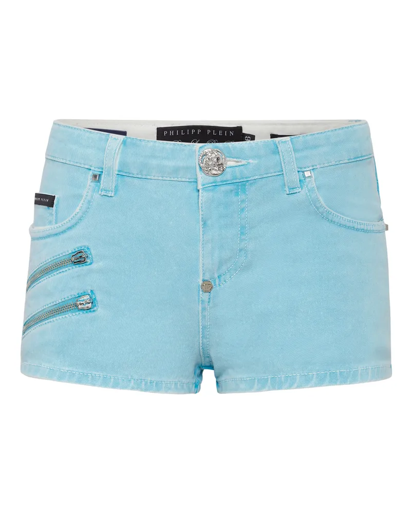 Philipp Plein Jeansshorts Hellblau