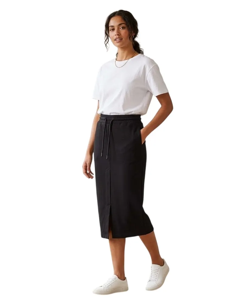 OFF-WHITE Off White - Midirock für Damen, Fleece (Schwarz/Weiß Schwarz