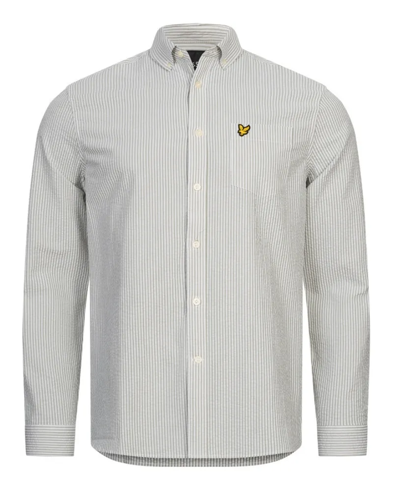 Lyle & Scott Langarm-Seersucker-Strike-Hemd in Weiß Weiß