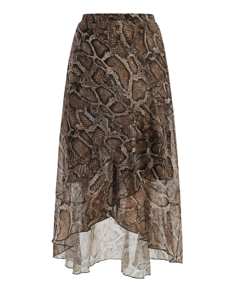 FAINA Midirock Damen beige schlange Beige