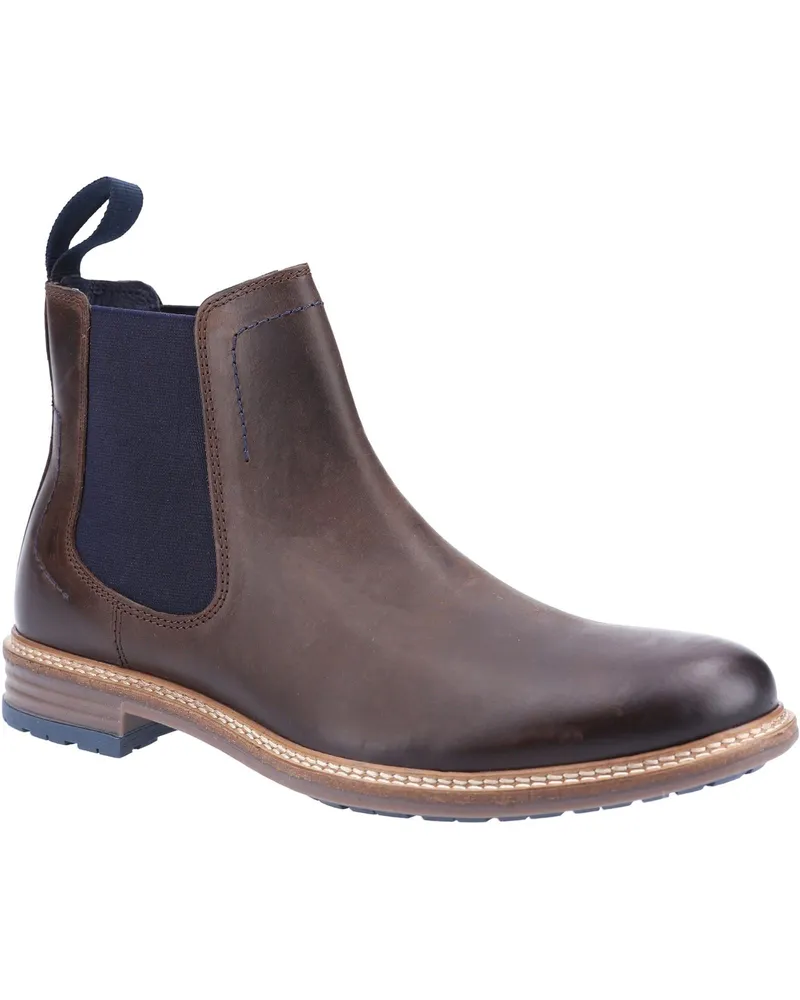 Hush Puppies Justin Chelsea Leder Herren Stiefel Braun Braun