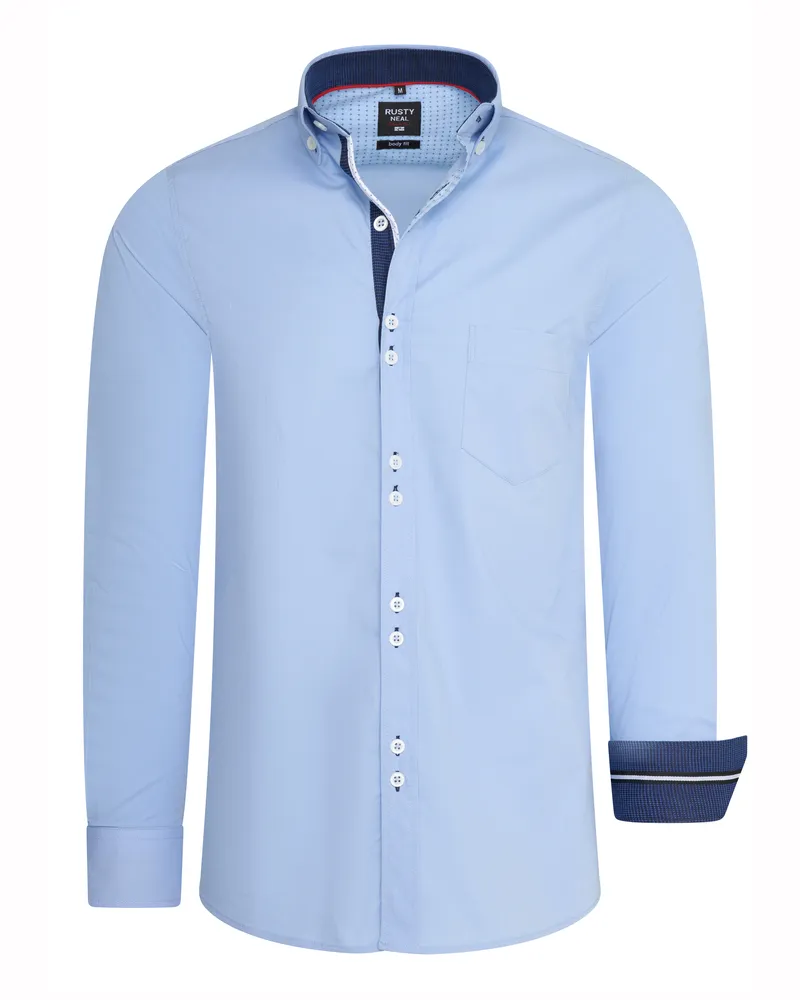 Rusty Neal Overhemd Regular Fit  Blau Blau