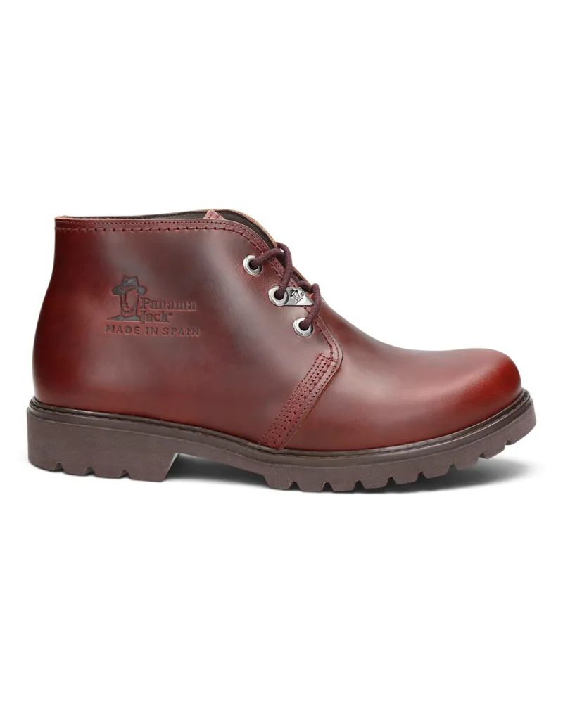 Panama Jack Wasserdichte Schnürstiefeletten aus bordeauxrotem Leder für Herren - Bota C77 Bordeaux