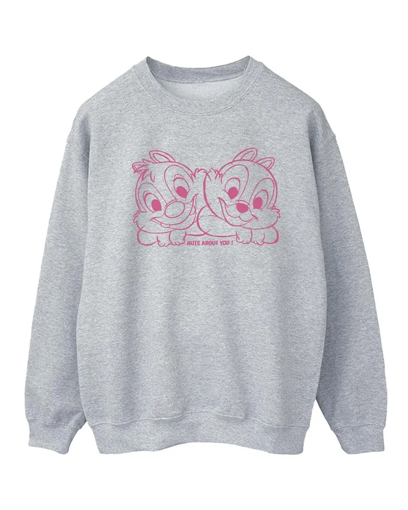 Disney Chip 'n' Dale Nuts About You" Sweatshirt für Damen (Grau Hellgrau