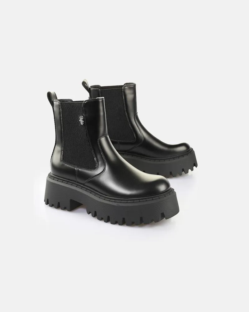Buffalo Aspen Chelsea Stiefel für Damen - Schwarz Schwarz