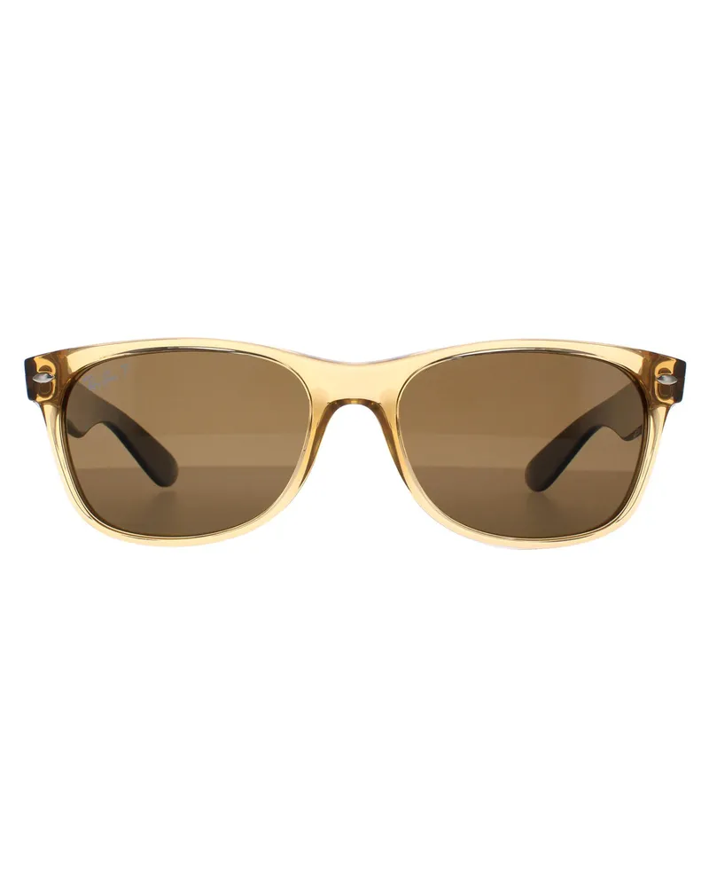 Ray Ban Rectangle Unisex Honig Kristall braun polarisierte Sonnenbrille neue Wayfarer RB2132 Braun