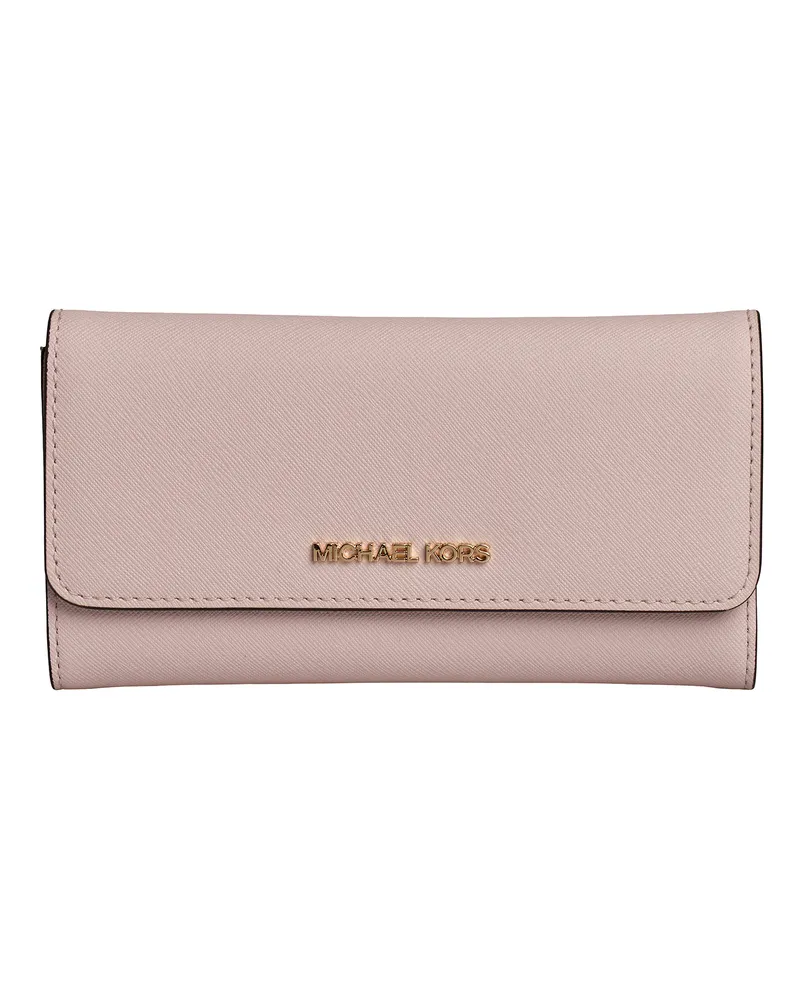 Michael Kors Jet Set Travel 35S8GTVF7L Langer Leder-Wallet für Frauen Rosa