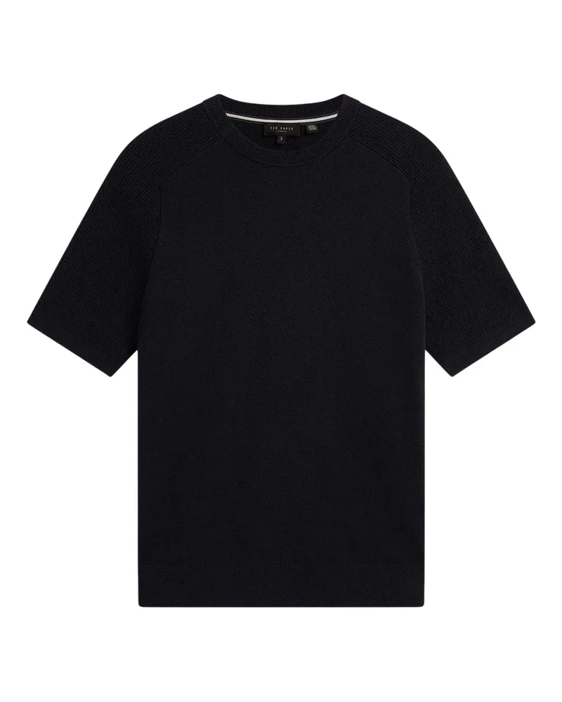 Ted Baker Torrent" T-Shirt für Herren, gerippt, Wollmischung, Raglanärmel (Marine Marineblau