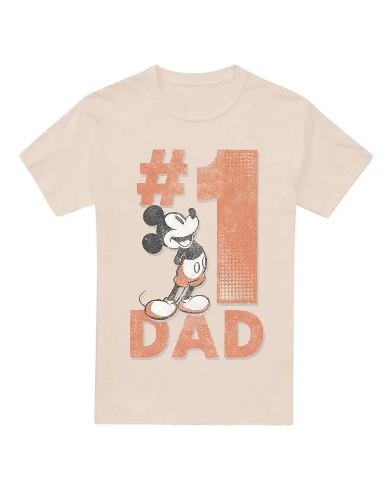 Disney Number 1 Dad" T-Shirt für Herren (Natürlich Natur
