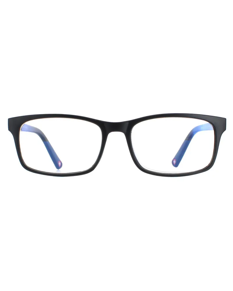 Montana Rechteckige Unisex-Mattschwarz-Brille Schwarz