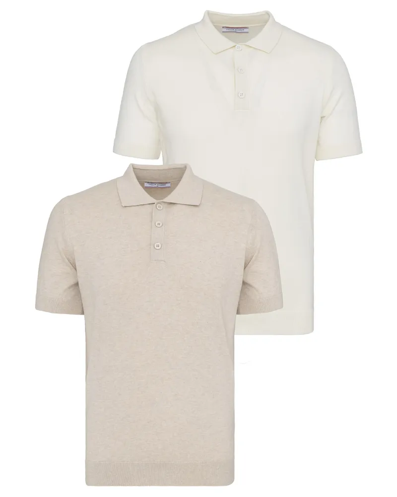 Felix Hardy Polo Shirt Kurzarm Polo Shirt Kurzarm 2Er-Pack Wollweiß