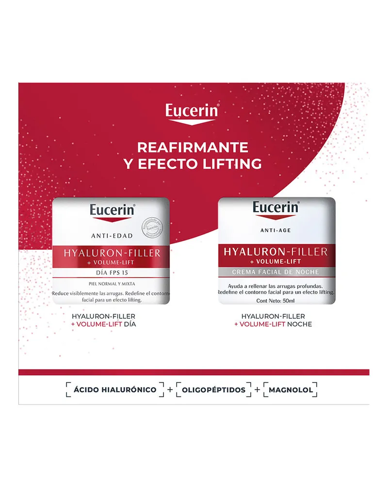Eucerin Hyaluron-Filler + Volumenlifting Tagescreme für normale bis Mischhaut, 2er Set 
