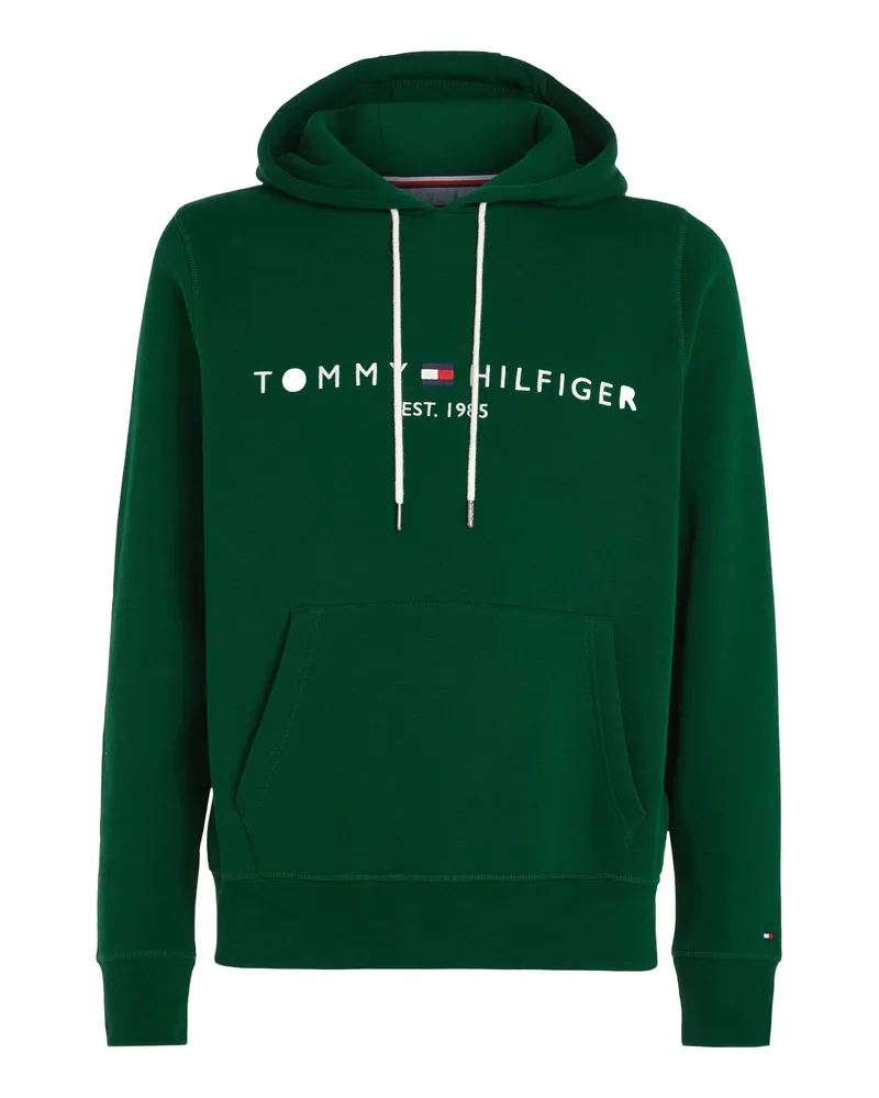 Tommy Hilfiger Dieses Herren-Sweatshirt von  ist aus einer Bio-Baumwollmischung gefertigt und mit einem Logo-Print versehen. Das Modell hat eine Kapuze und lange Ärmel.Details zu diesem Pullover:- Kängurutasche Grün