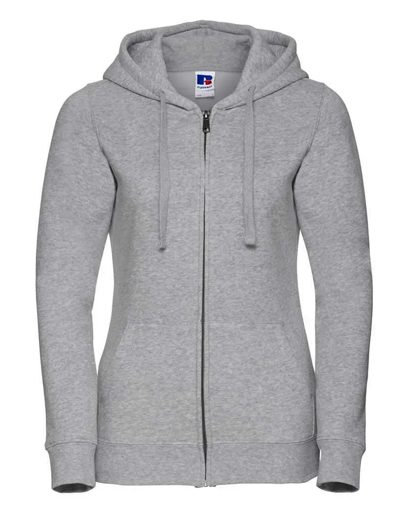 Russell Athletic Russell - "Authentic" Kapuzenpullover Durchgehender Reißverschluss für Damen (Helle Oxfordfarbe Grau