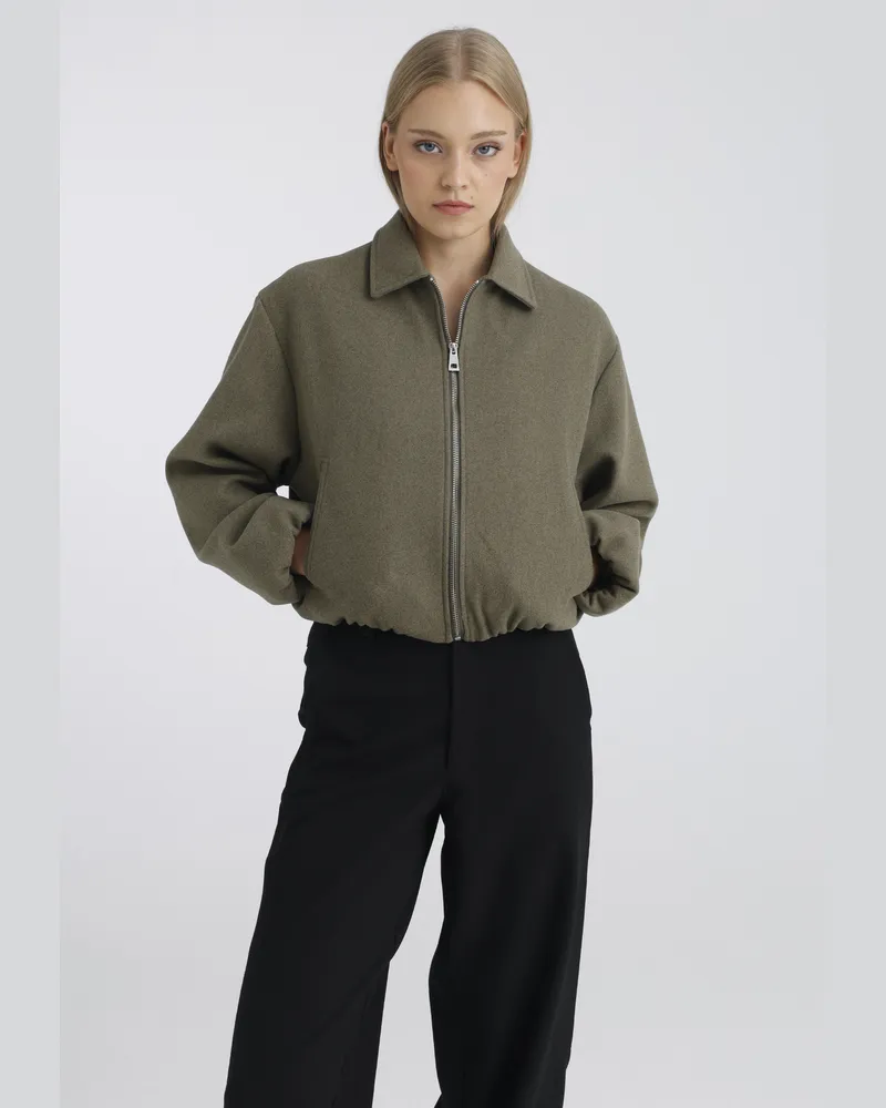 Felix Hardy Jacke Crop Jacke Khaki