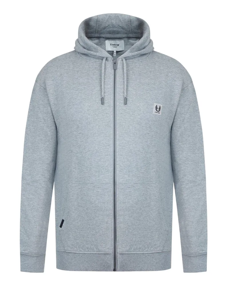 Firetrap Hoodie mit durchgehendem Reißverschluss für Herren (Grau meliert Grau