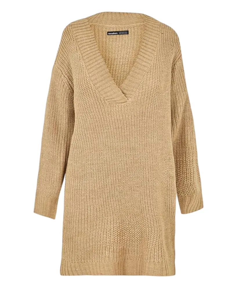 Threadbare Adeline" Strickkleid für Damen, Grobstrick (Steinfarben Steingrau