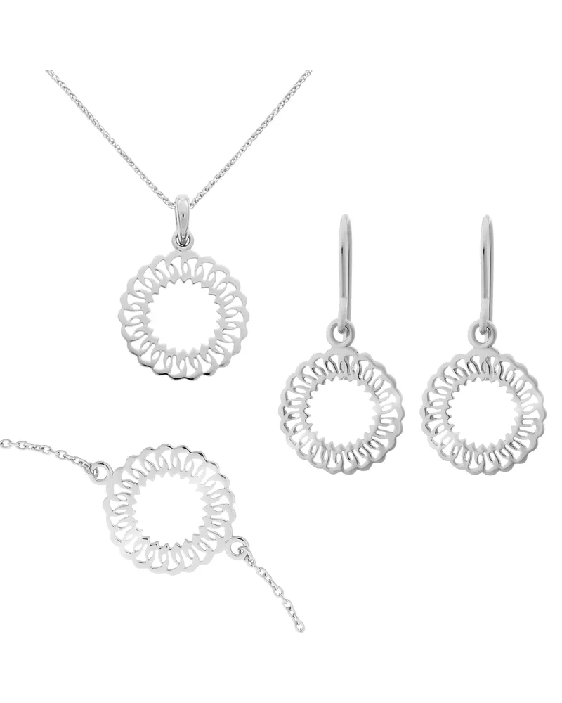 Orphelia Amada' Damen-Set aus 925er Sterlingsilber: Armband + Ohrringe + Halskette – Silber SET-7075 Silber