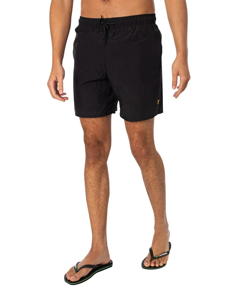 Lyle & Scott Einfarbige Badeshorts, Schwarz Schwarz