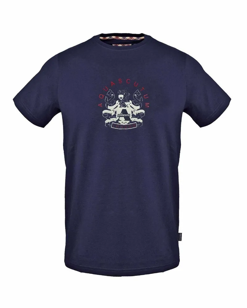 Aquascutum T-Shirt für Herren, Baumwolle (Marine Marineblau
