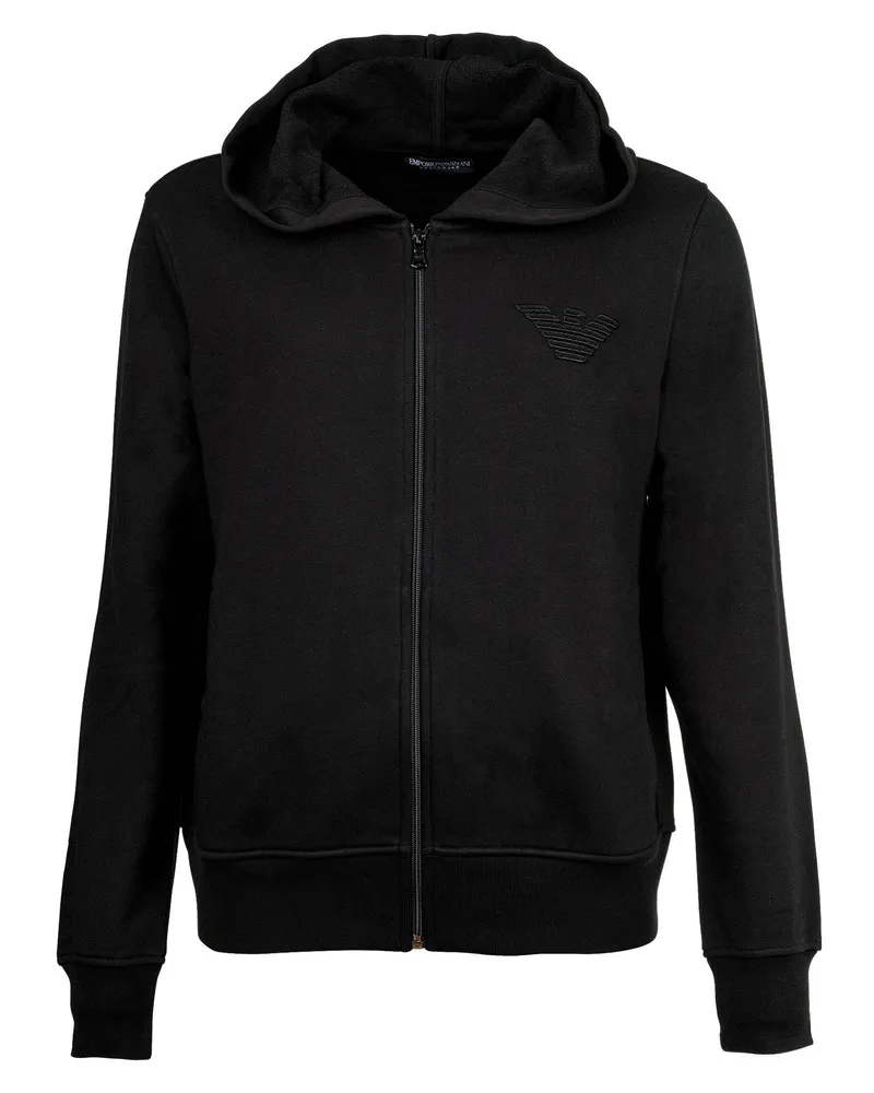 Emporio Armani Iconic Terry Sweatjacke - Schwarz Schwarz