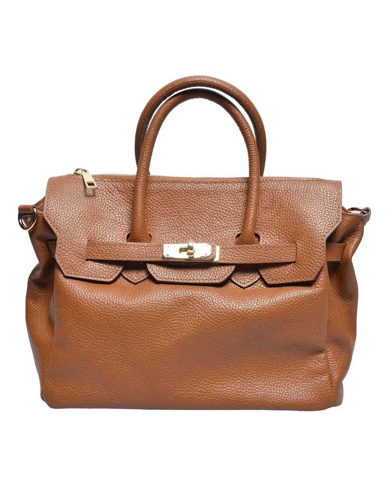Luisa Vannini COGNAC Rindsledertasche Braun